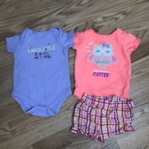 0-3 month Baby Girl Bundle Garanimals Faded Glory